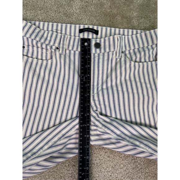 Ann Taylor Modern Fit Ankle Pants Women size 8 Striped Blue White Stretch C531 - Picture 8 of 12